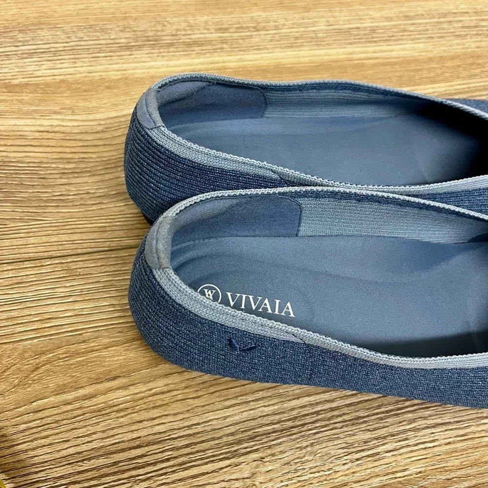 Vivaia | Margot 2.0 Square Toe Ballet Flats in Denim Blue Size 9 - Picture 6 of 9